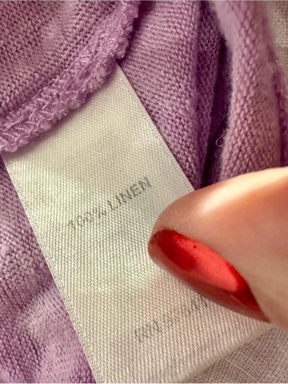 J. Jill Love Linen Tunic XL Lilac White Layered Hem 3/4 Sleeve - Picture 7 of 13